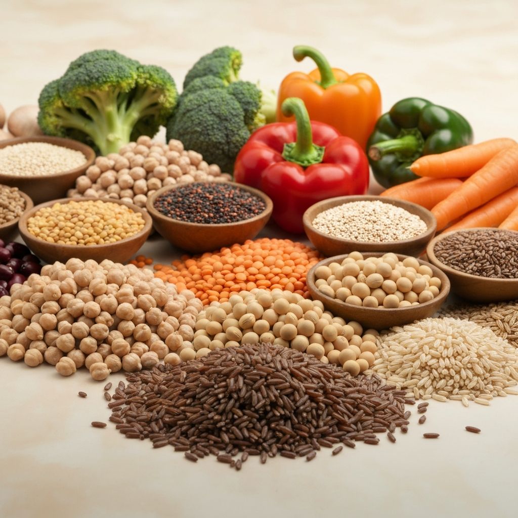 Fresh vegetables and whole grains for nutrition